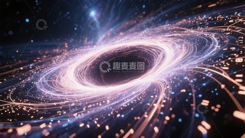 高清大图下载【趣麦麦图】宇宙黑洞吸积盘发光旋涡艺术图像