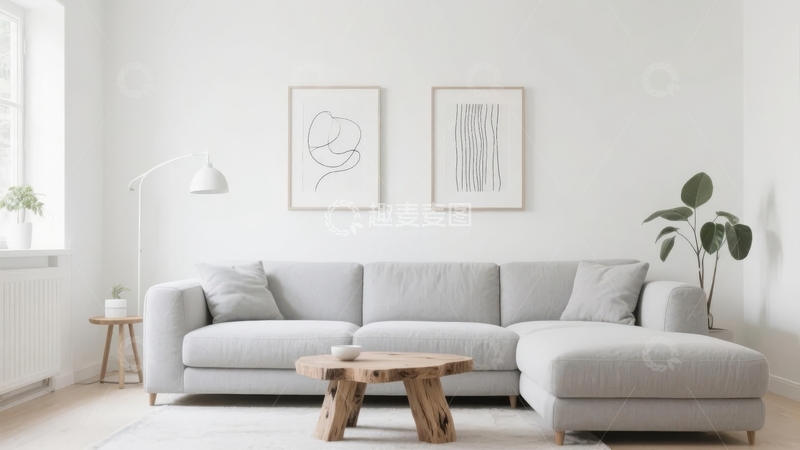 高清大图下载【趣麦麦图】-现代简约风格客厅布置温馨舒适