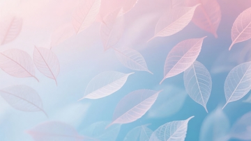 淡雅渐变背景中的透明叶片图案