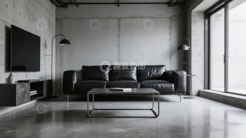 高清大图下载【趣麦麦图】现代简约风格客厅黑白摄影
