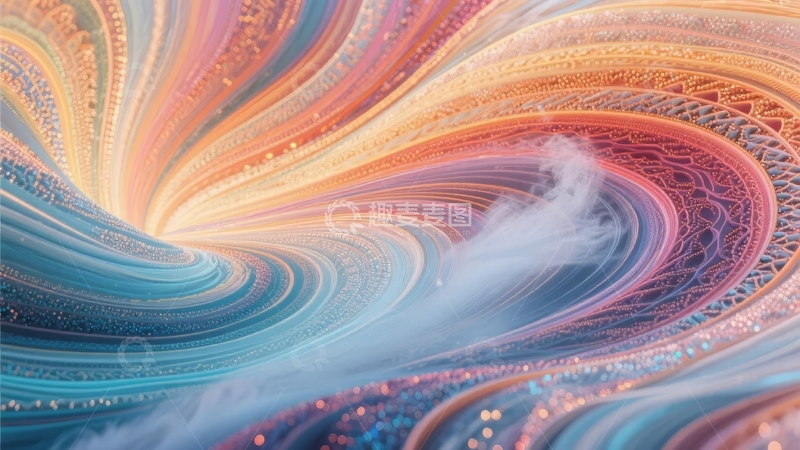 高清大图下载【趣麦麦图】色彩斑斓的螺旋波纹抽象艺术图案