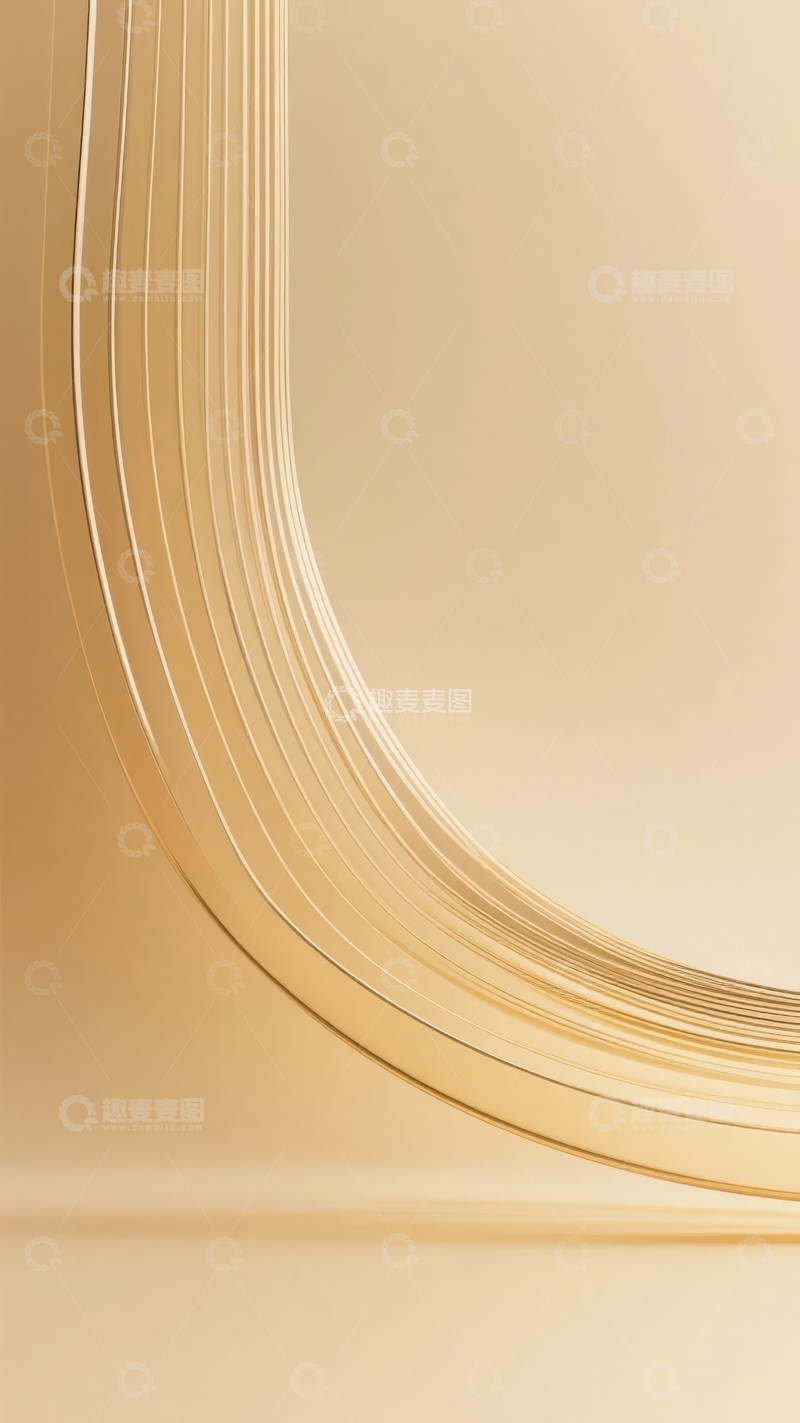 高清大图下载【趣麦麦图】米黄色背景上的柔和曲线装饰细节