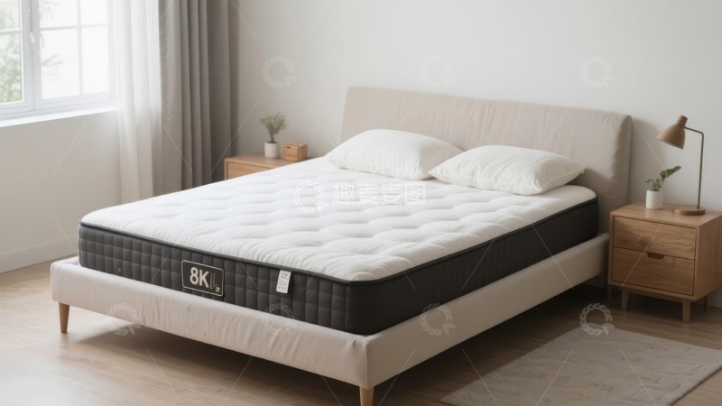 高清大图下载【趣麦麦图】现代简约风格卧室中的舒适床铺与温馨装饰