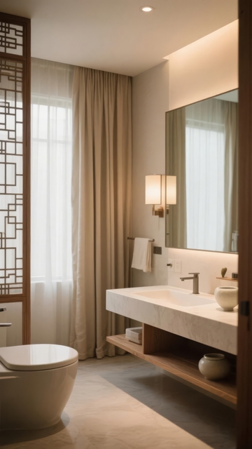 现代中式风格浴室设计简约优雅