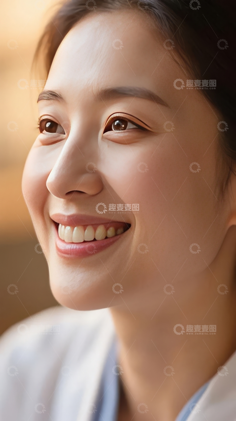 高清大图下载【趣麦麦图】一位面带微笑的女性特写照片