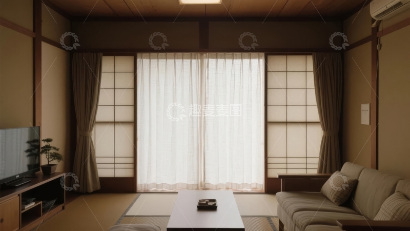 高清大图下载【趣麦麦图】日式风格客厅布置简约温馨