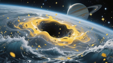 黑洞漩涡吞噬行星与星云的宇宙奇观