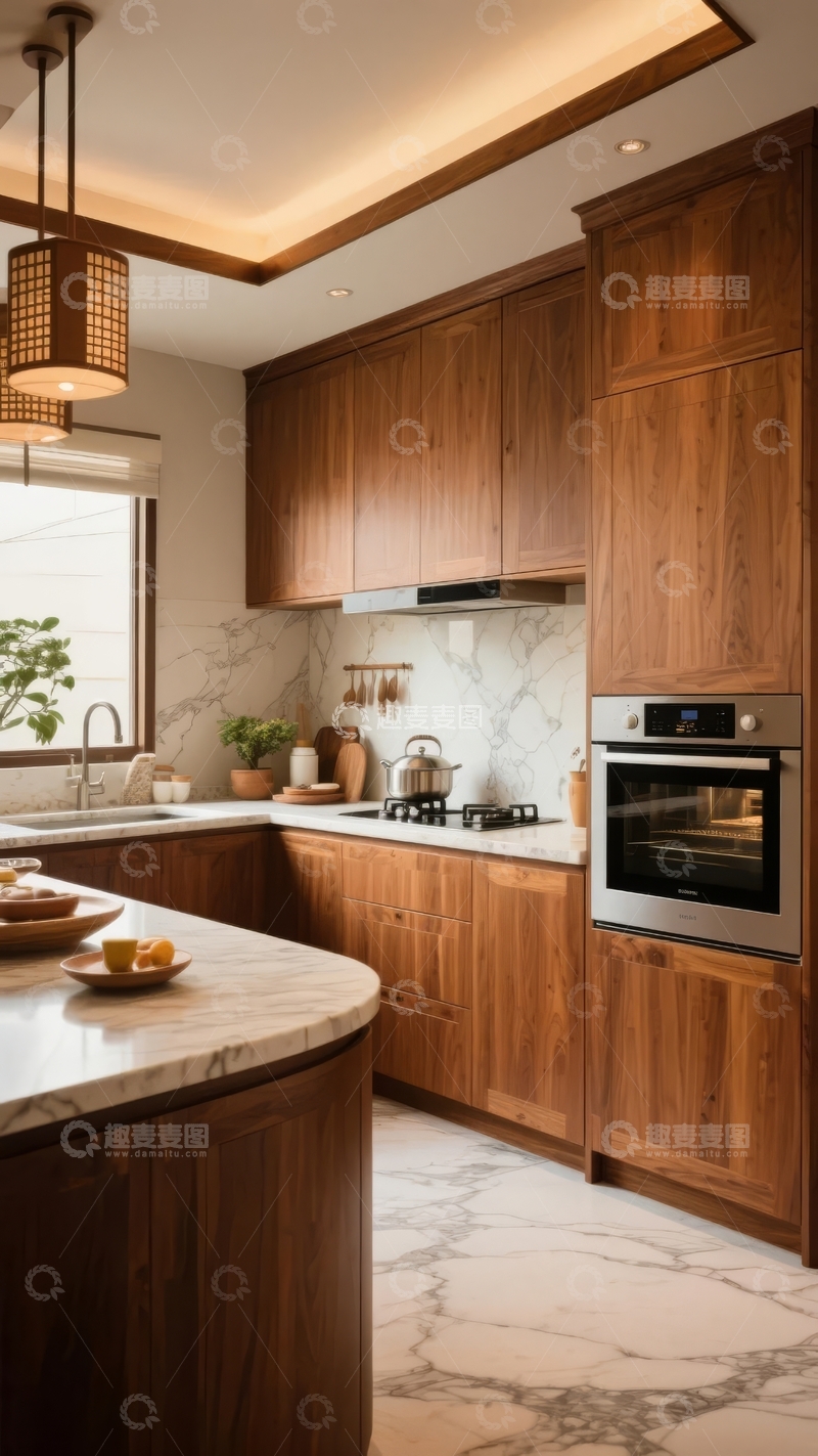 高清大图下载【趣麦麦图】现代风格木质橱柜厨房设计