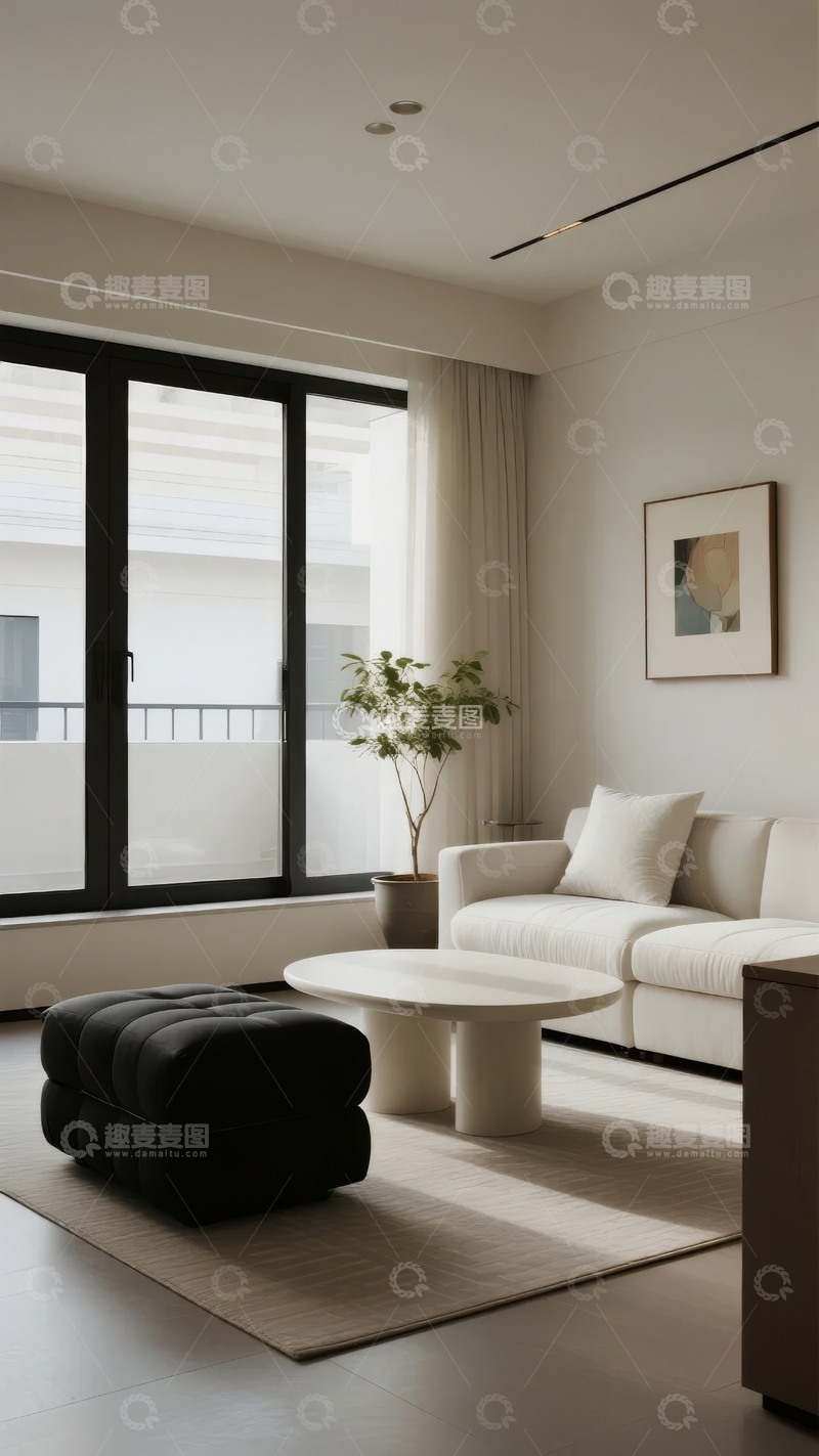 高清大图下载【趣麦麦图】现代简约风格客厅设计宽敞明亮