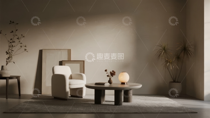 高清大图下载【趣麦麦图】简约现代风格客厅布置温馨舒适