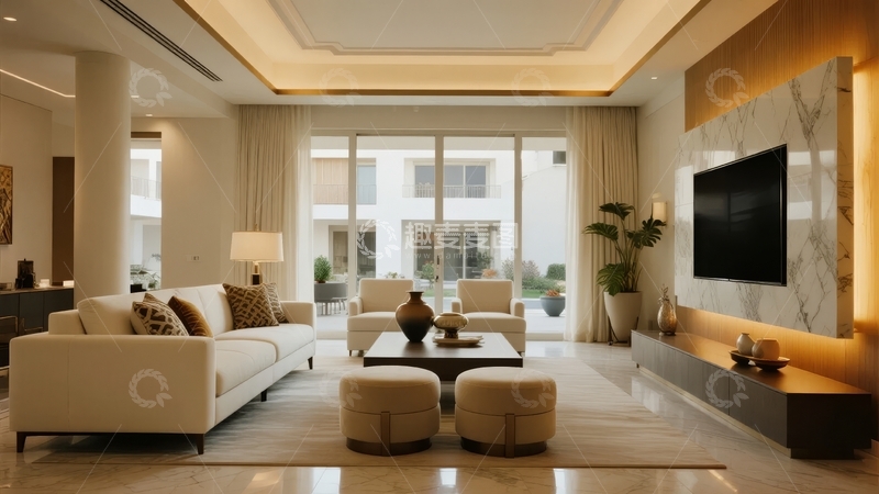 高清大图下载【趣麦麦图】现代豪华客厅设计温馨舒适