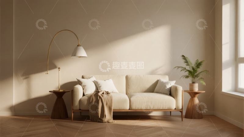 高清大图下载【趣麦麦图】现代简约风格客厅沙发角落布置