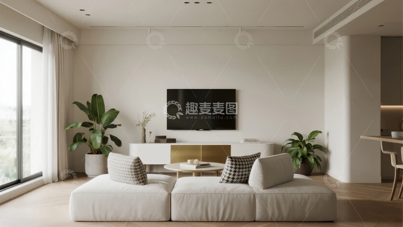 高清大图下载【趣麦麦图】现代简约风格客厅设计宽敞明亮