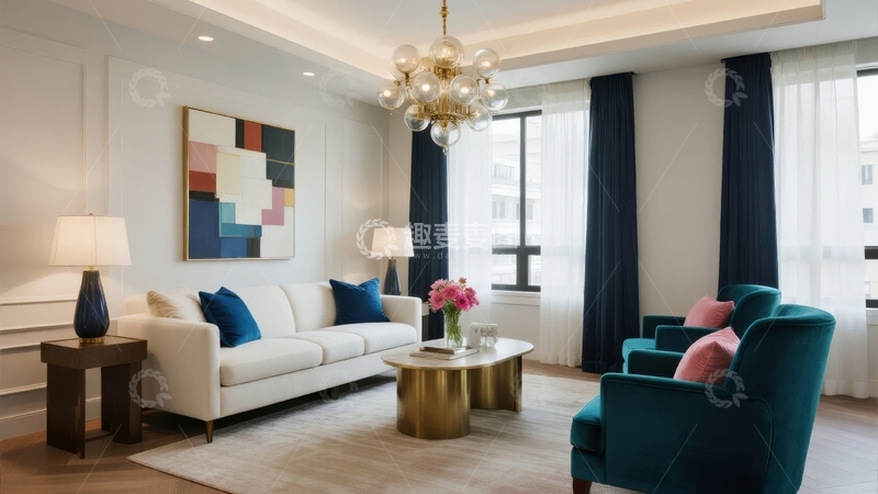 高清大图下载【趣麦麦图】现代客厅装饰优雅舒适
