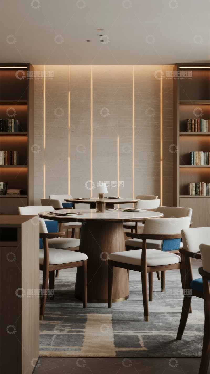 高清大图下载【趣麦麦图】现代简约风格餐厅空间设计展示