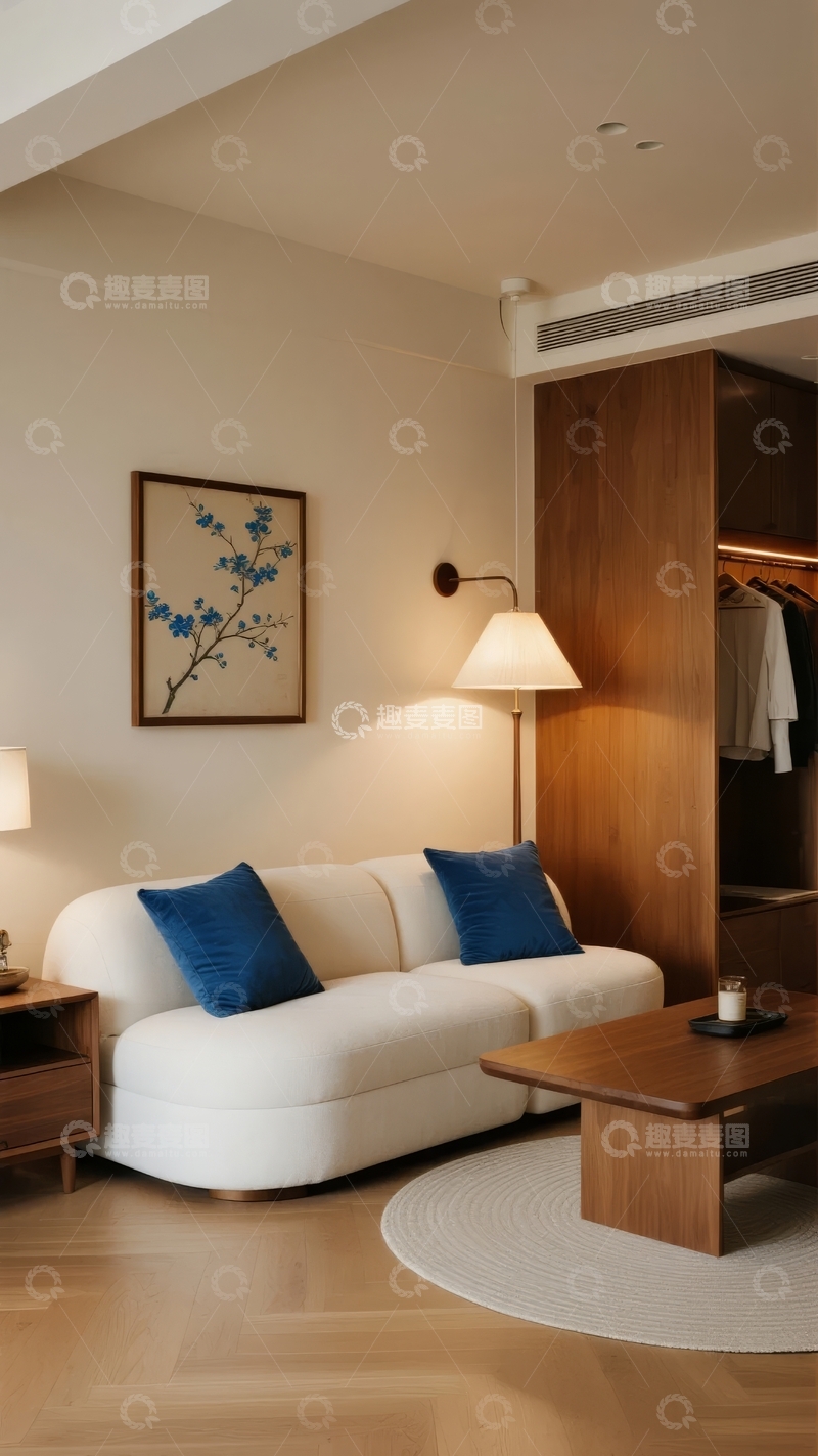 高清大图下载【趣麦麦图】现代简约风格客厅布置温馨舒适