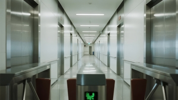 现代化办公楼电梯厅通道入口