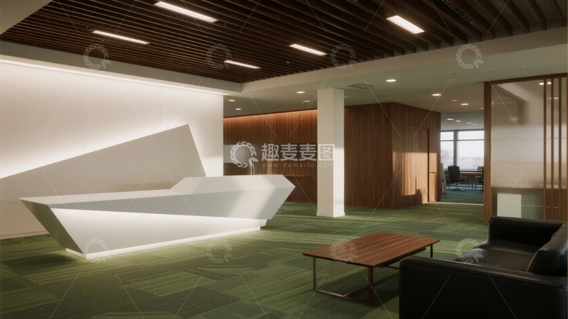现代办公室接待区设计简约时尚