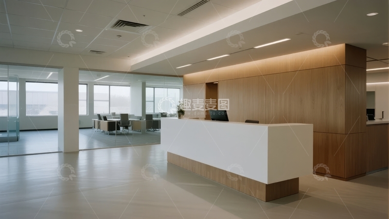 高清大图下载【趣麦麦图】现代办公室接待区宽敞明亮设计简约