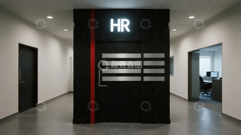 高清大图下载【趣麦麦图】现代办公室人力资源部门入口设计