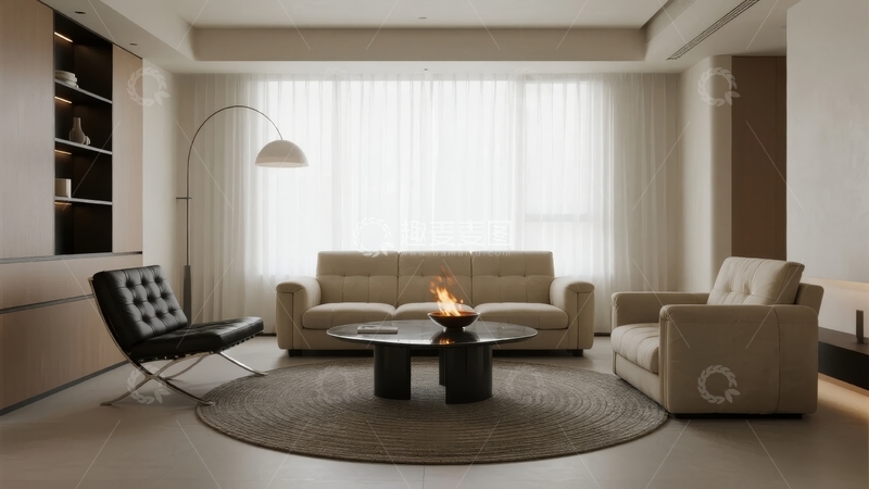 高清大图下载【趣麦麦图】现代简约风格客厅布置温馨舒适