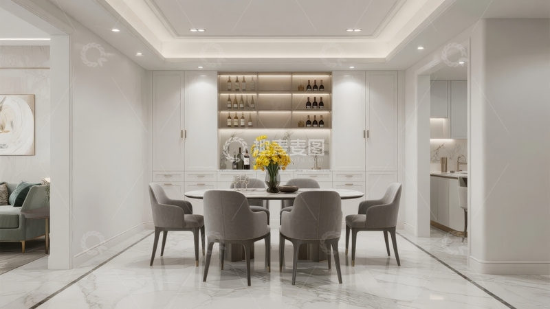 高清大图下载【趣麦麦图】现代简约风格餐厅设计展示