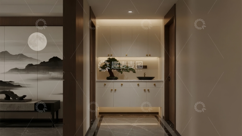 高清大图下载【趣麦麦图】现代简约风格的室内走廊装饰