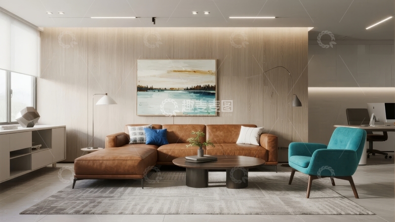 高清大图下载【趣麦麦图】现代简约风格客厅布置温馨舒适