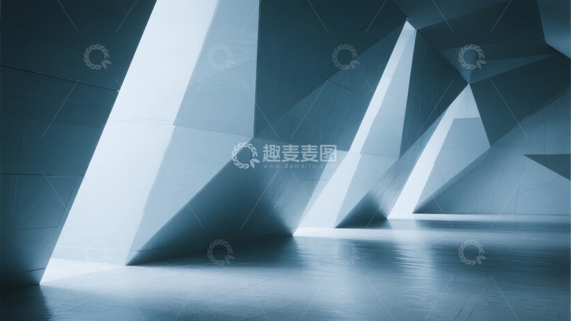 高清大图下载【趣麦麦图】现代建筑内部的几何光影艺术