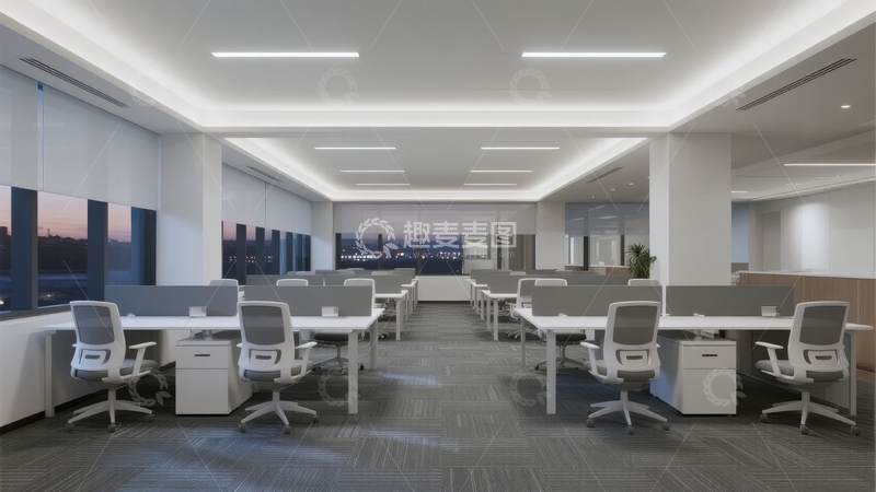 高清大图下载【趣麦麦图】现代开放式办公室内部设计展示