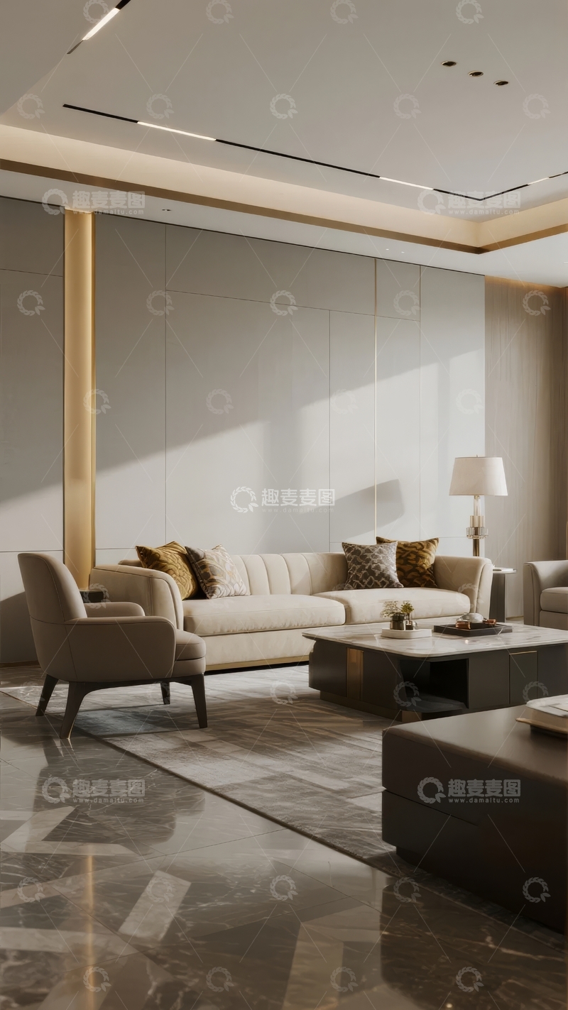 高清大图下载【趣麦麦图】现代简约风格客厅设计温馨舒适