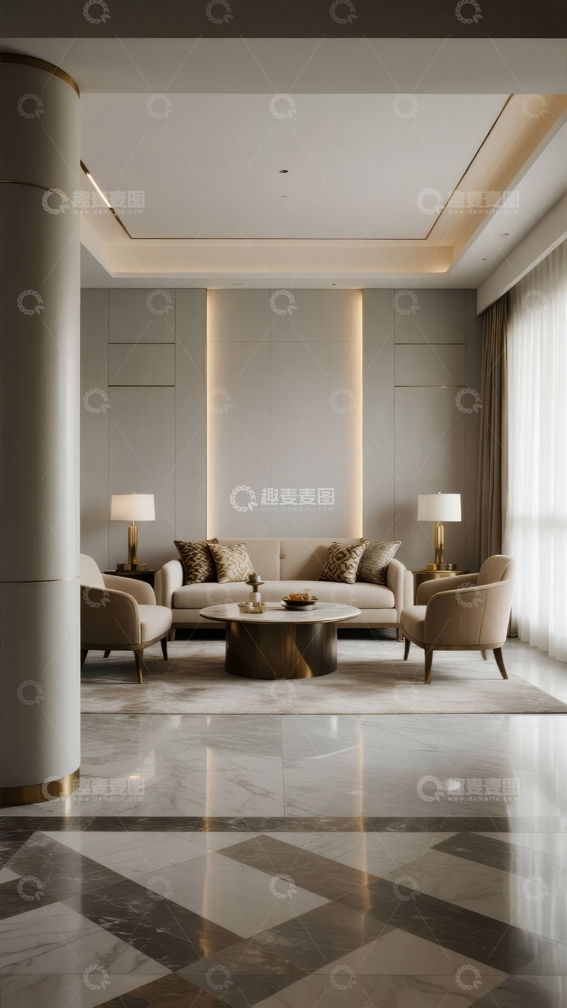 高清大图下载【趣麦麦图】现代简约风格客厅设计温馨舒适