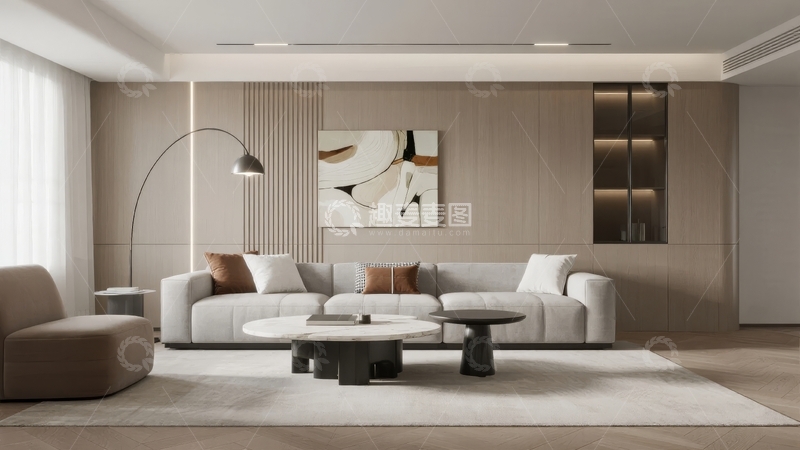 高清大图下载【趣麦麦图】现代简约风格客厅设计温馨舒适
