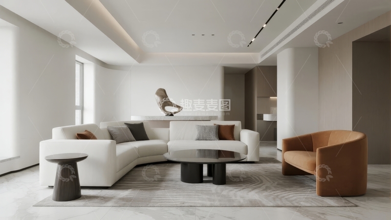 高清大图下载【趣麦麦图】现代简约风格客厅设计展示