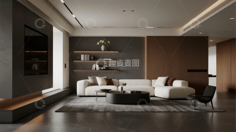 高清大图下载【趣麦麦图】现代简约风格客厅设计宽敞明亮