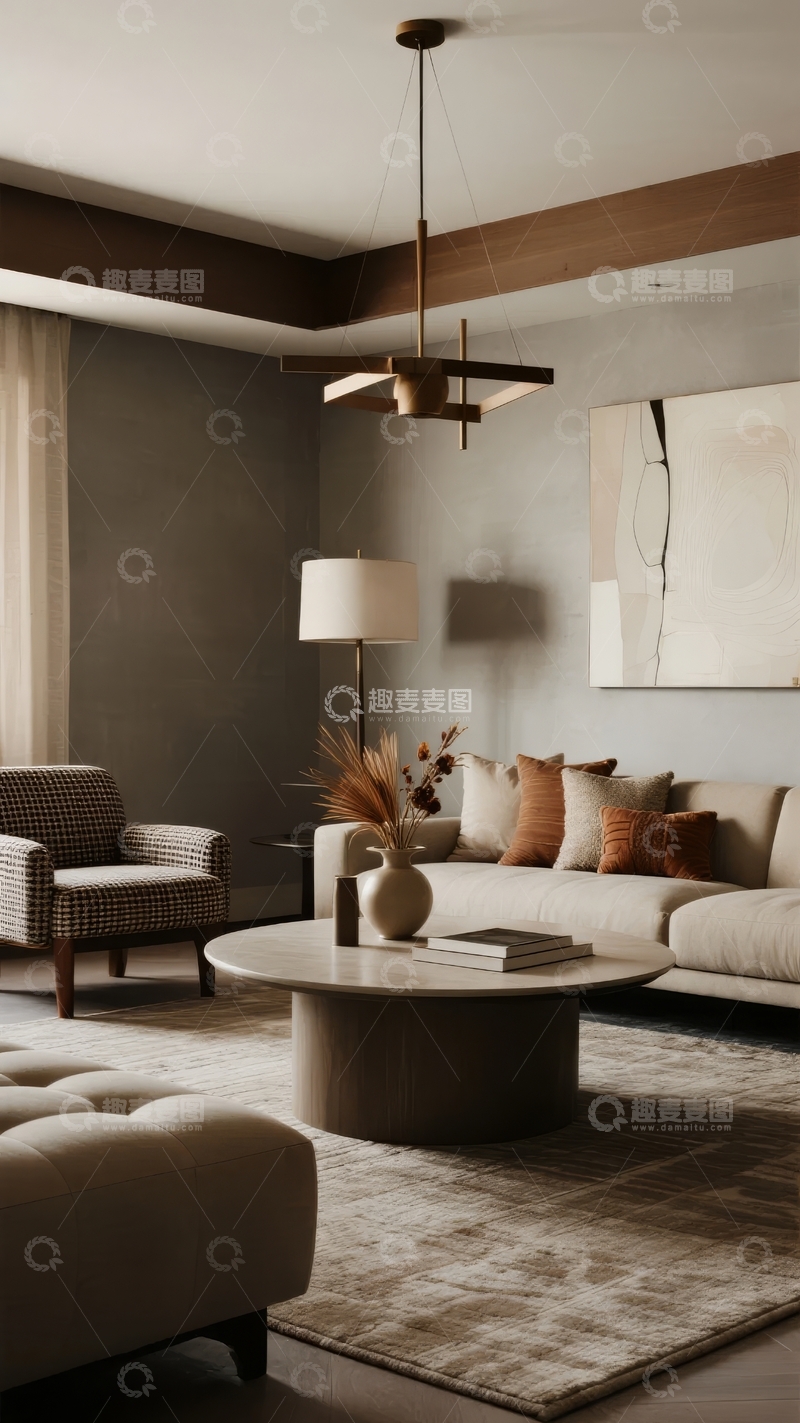 高清大图下载【趣麦麦图】现代简约风格客厅布置温馨舒适