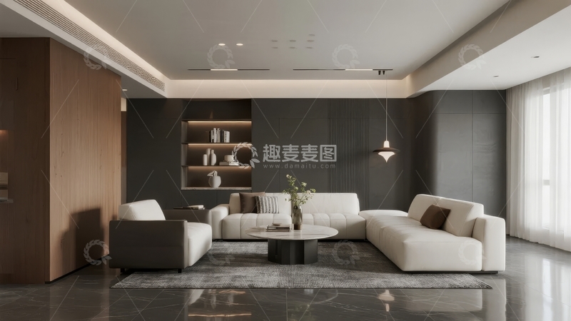高清大图下载【趣麦麦图】现代简约风格客厅设计展示