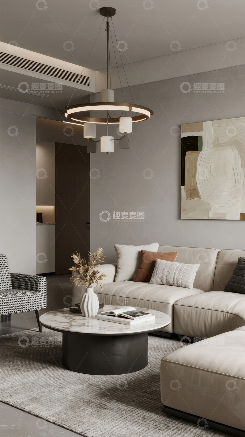 高清大图下载【趣麦麦图】现代简约风格客厅设计温馨舒适
