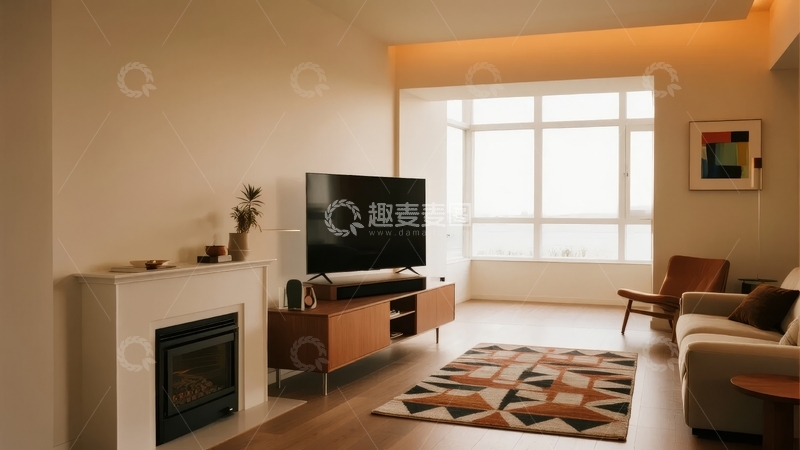 高清大图下载【趣麦麦图】现代简约客厅布置温馨舒适