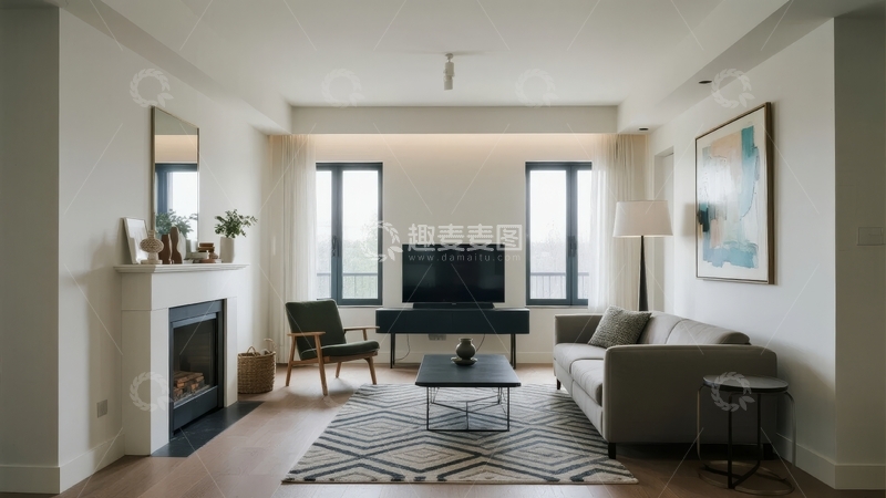 高清大图下载【趣麦麦图】现代简约风格客厅设计温馨舒适