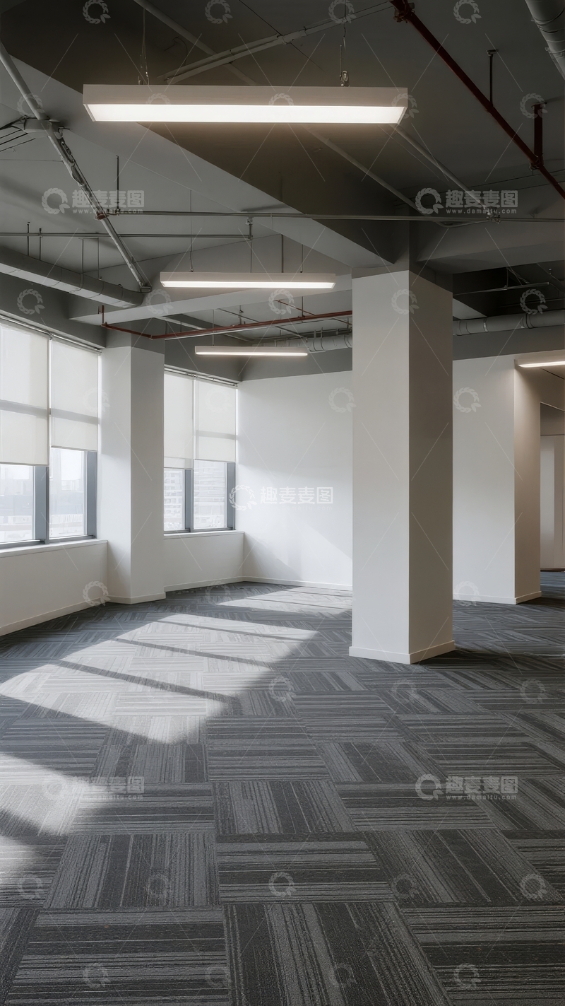 现代办公室空旷明亮的室内空间