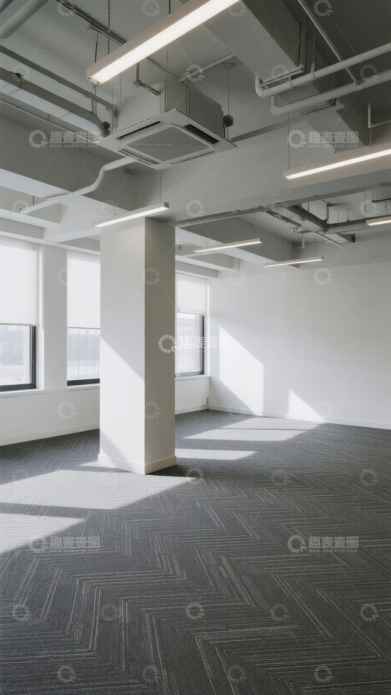 高清大图下载【趣麦麦图】现代办公室空旷明亮的室内空间