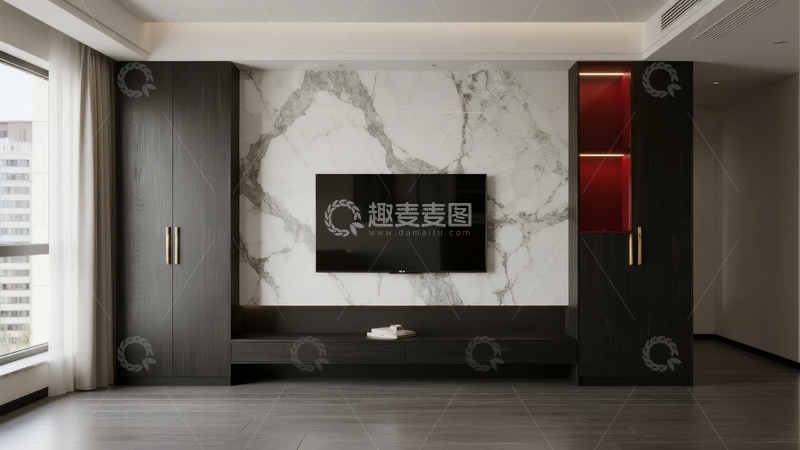 高清大图下载【趣麦麦图】现代简约风格客厅电视背景墙设计