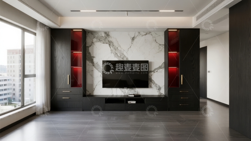 高清大图下载【趣麦麦图】现代客厅电视背景墙设计简约时尚