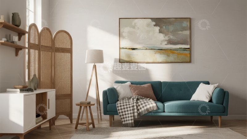 高清大图下载【趣麦麦图】现代简约风格客厅布置温馨舒适