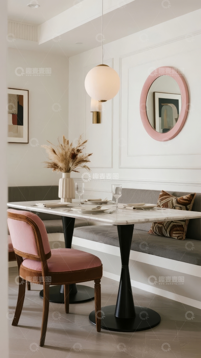 高清大图下载【趣麦麦图】现代简约风格餐厅一角布置优雅