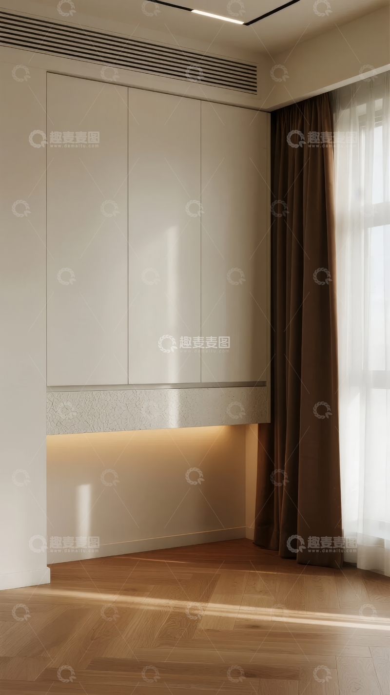 高清大图下载【趣麦麦图】现代简约风格室内衣柜与窗帘设计