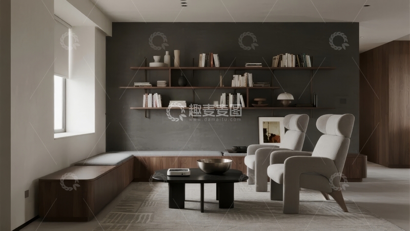 高清大图下载【趣麦麦图】现代简约风格客厅布置温馨舒适