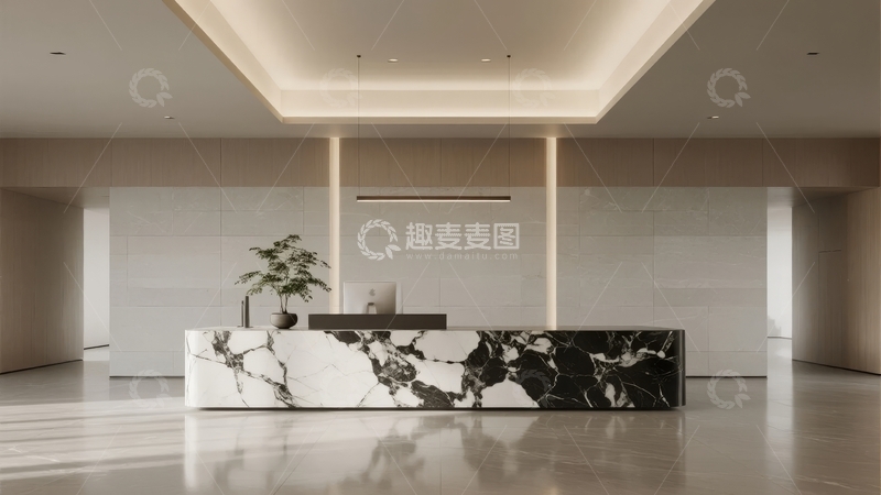 高清大图下载【趣麦麦图】现代简约风格的接待前台空间设计