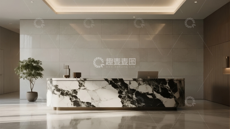 高清大图下载【趣麦麦图】现代简约风格的办公室接待前台区域